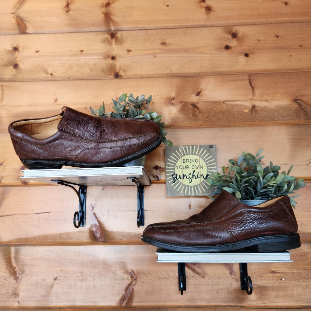 Florsheim 18536 Bike Toe Casual Dress Loafer Brown Shoe Leather Sheepskin Sz 13M